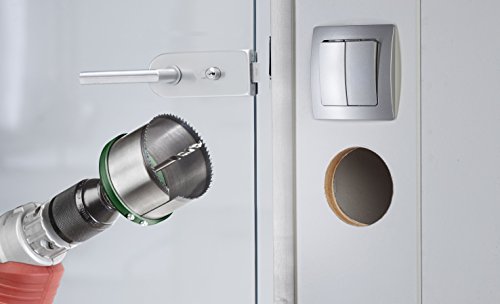 kwb Lochsäge 499300 (Wolframstahl, Sägekranz mit Aufnahme und HSS Stahl Bohrer, für Steckdosen, Holz und Hartholz) - 4