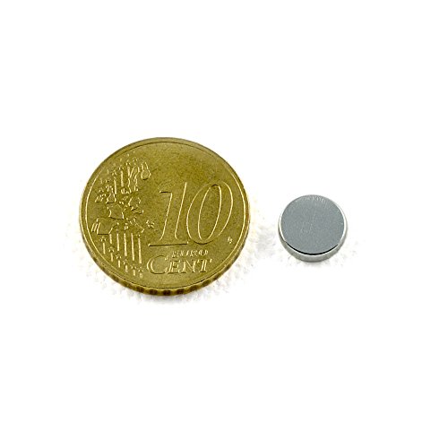 20er SET Neodym-Magnet extra starke Magnetwirkung (Durchmesser 8mm, Höhe 2mm), Pinnwandmagnet, Kühlschrankmagnet, Marke Ganzoo, Farbe silber - 2
