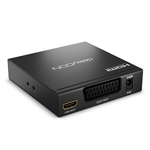 deleyCON SCART zu HDMI Konverter mit Audio Extractor SCART + HDMI Eingang auf HDMI Ausgang Koaxial + 3,5mm Audio Ausgang SCART auf HDMI - 2