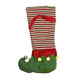 Milopon Nikolausstiefel Weihnachten Weinflaschen Beutel zum befüllen Weihnachtsstiefel für Kamin Nikolausstrumpf ALS Weihnachtsdeko (Grün)