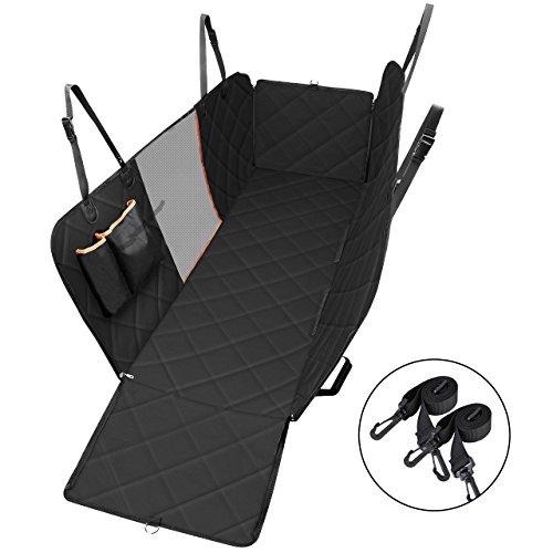 OMORC Cubierta Asiento Coche Perro, Funda Coche Perro Evitar pelos Impermeable y Resistente, con Rejilla Flexible pasar Aire, Universal para SUV, Camión, Transportar y Viaje