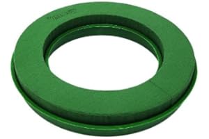 ‎MOSY mosy Nass-Steckschaum-Kranz, Wassersp., 35 cm, 1 x Kranz, Steckmasse-Ring, frische Blumen-Gestecke, Tisch-Deko Hochzeit, Frischblumen