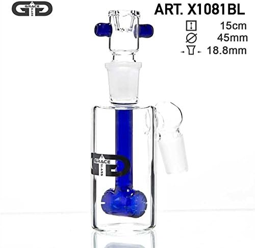 GRACE GLASS MINI BOTTLE PRECOOLER- BLUE- DRUM PERCOLATOR- H:15CM- Ø:45MM (X1081BL)