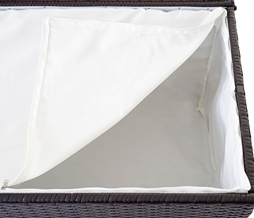 Poly-Rattan Kissenbox Barry, Truhe Auflagenbox Gartenbox, 290l ~ braun - 7