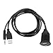 Produktbild Aux Adapter Verlängerungskabel, 1 m Auto Armaturenbrett Moto Flush Mount Panel USB 2.0 3.5mm M / F AUX