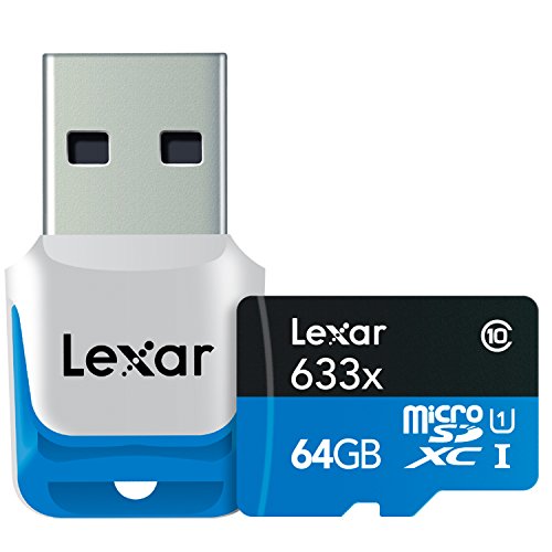 Lexar High-Performance microSDXC 633x 64GB UHS-I/U1 w/USB 3.0 Reader Flash Speicherkarte - LSDMI64GBB1EU633R
