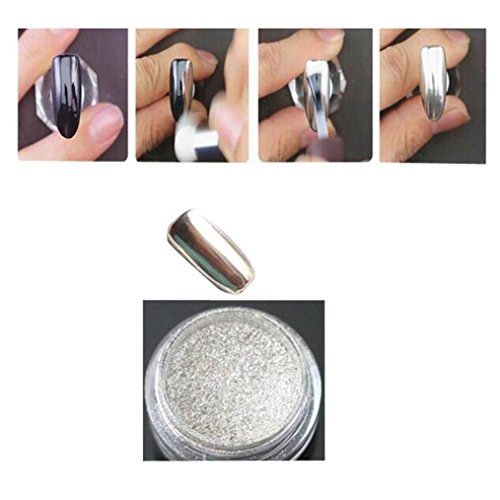 Fulltime(TM) 1g/ Box Color Nail Glitter Powder Shinning Nail Mirror Powder Makeup Art DIY Chrome Pigment (Silver)