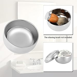 Shaving Brush Bowl Stainless Steel Shaving Mug Cup Men's Barber Soap Bowl Face Cleaning Tool - Image 11