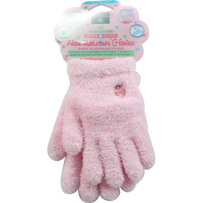 Earth Therapeutics Aloe Moisture Ultra Plush Moisturizing Gloves (Pink) 1 Pair