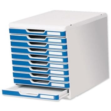 Exacompta Modulo Ten Drawer Filing System Light Grey Blue