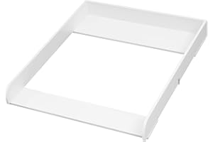 WOLTU Wickelaufsatz für Wickelkommode, Wickeltischaufsatz 70 x 10 x 80 cm, passend für Tiefe 47,5–50 cm, mit Metallschnallen und Anti-Kipp-Gurt zur Wandbefestigung, Weiß