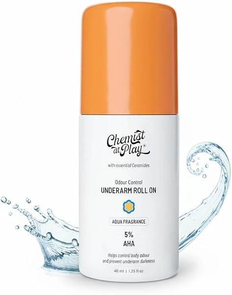 Chemist At Play UnderArm Roll On Deodorant with 5% AHA, Lactic Acid & 1%…