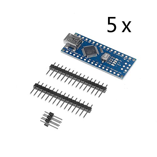 tinxi® 5X Mini USB Nano V3.0 ATmega328 5V 16M Micro-controller CH340G board für Arduino
