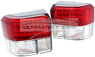 T4 1990-2003 LED Red/Clear Rear Tail Lights Pair + FREE Umate Styling Air Freshener with every Order