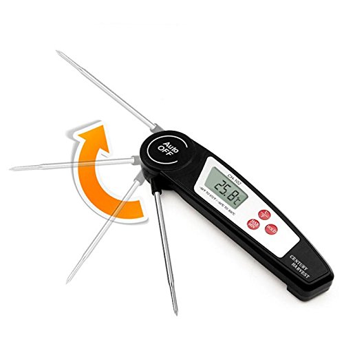 Temperatur Küche Haushaltsthermometer Einstichthermometer Digitales Universales Kochthermometer faltbar Schwarz - 2