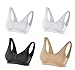 Produktbild TV Werbung 4er Set Super-BH Sport-BH Comfort BH, Bustier, Wohlfühl Bustier Tops Bügelloser Soft Bra 1x Schwarz, 1x Beige, 2X Weiß, Doppelt verstärkt, Breites Brustgummi, Größe XL
