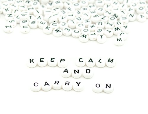 k2-accessories AKORD CR-46 - Cuentas de Alfabeto Blanco