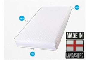 BABY SLUMBER Pure Foam Cot Bed Mattress Quilted Breathable Removable Cover (160 x 70 x 13 cm)