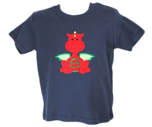 Hancrafted Boy's / Toddler's / Baby's Cute Dragon Applique T-Shirt. Great Gift!