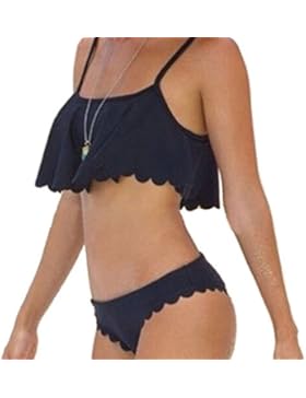 Juleya ragazze delle donne a balze di bagno dello swimwear spinge verso l'alto l'insieme del bikini Reggiseno...