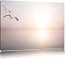Produktbild Möwen am Meer bei Sonnenaufgang Format: 100x70 auf Leinwand, XXL riesige Bilder fertig gerahmt mit Keilrahmen, Kunstdruck auf Wandbild mit Rahmen, günstiger als Gemälde oder Ölbild, kein Poster oder Plakat