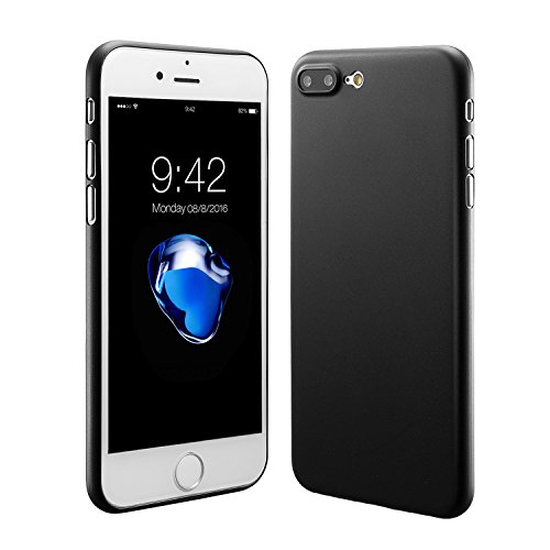 Funda iphone 8 plus   iPhone 7 plus  5 5 pulgadas  0 3mm extremamente fina y ligera de perfecta para la m  s delgada funda dura protectora de parachoques con una cubierta trasera semitransparente Negro