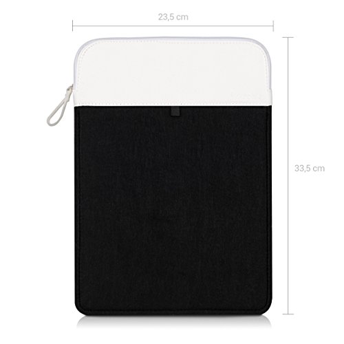 kwmobile Laptoptasche Filz Sleeve für 11″ 11,6″ Laptop Notebook – Notebook Tasche Schutzhülle Laptop Case Hülle in Schwarz Weiß Innenmaße: ca. 33 x 23,5 cm - 2