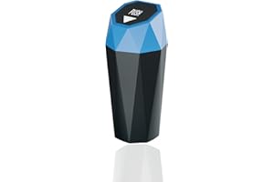 YIOVVOM Auto-Mülleimer mit Deckel, Mini-Diamant-Design, automatisch, tragbar, für Auto, Zuhause, Büro, Küche, Schlafzimmer (1, blau)