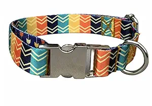 BNB Printed Dog Collars for Small, Medium and Large Breed Dogs (Multi- Color, Large)