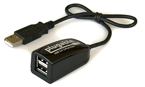 Plugable USB 2.0 2-Port Hub (Kompakt, bis zu 480 Mbit/s, Windows, Linux, OS X, Chrome OS) - 2