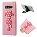 Produktbild KingSang Samsung Galaxy Note 8 Hülle, Silikon Tasche Rose Fuchs Tupfen Rückschale Pink Fox Polka Dot Design Ultra Dünn Schutzhülle für Samsung Galaxy Note 8 Soft Case TPU Cover - Rosa
