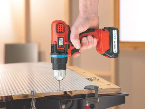 Black + Decker 14.4V Bohrschrauber mit 2. Akku, 11 Drehmomentstufen, variable Geschwindigkeit, Schiebe-Akku, EGBL14KB - 3