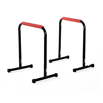 Homcom Barres Parallèles Barres de Musculation Dip Poignée avec Revêtement Antidérapant Charge Max 120kg Noir Neuf 26