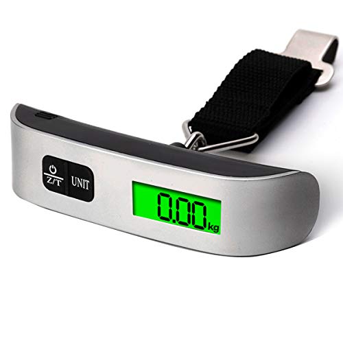 YOGINGO Digitale Kofferwaage bis 50kg Gepäckwaage Hängewaage Reisewaage Handwaage mit Temperaturanzeige