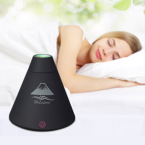 Yinano®Mini Volcano USB Luftbefeuchter Ultraschall Aroma Diffusor Aromatherapy Luftreiniger Nebel Zerstäuber LED Farbwechsel (Volcano Aroma Diffuser, Schwarz) - 5