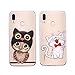 Produktbild [2 Packs] Hülle für Huawei P20 Lite/Nova 3E, Misstars Transparent Weich TPU Silikon mit Malerei Muster Clear Backcover Anti-Rutsch Kratzfeste Schutzhülle, Katze + Niedlich Eule