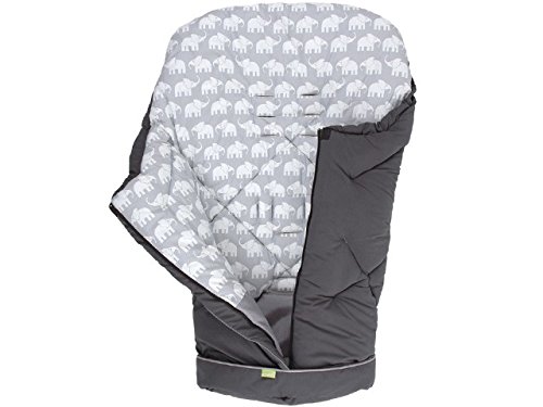 Priebes Winterfußsack Miladka für Kinderwagen, Design:anthra elefanten grau