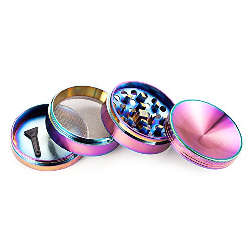 Tabak Kraut konkave Oberflächenschleifmaschine Mühle 4 Teile Zinklegierung Blütenstaub Gewürzschleifer Kompakte Zähne mit Sichter Magnetische Spitze (Durchmesser 63mm) - 3