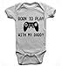 'Born to play with my Daddy' funny cute baby boy babygrow bodysuit (3-6 months, White)
