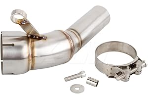 KYN Silenciador de escape de motocicleta Duke 250 390 2021, 250 Adventure 2021, 390 Adventure 2020 2021, tubo de enlace medio con escudo térmico 250 ADV 390 ADV, plateado, gratis