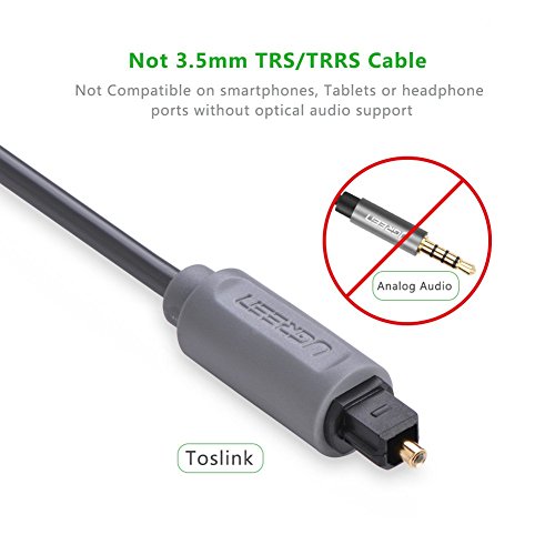 UGREEN Optisches Toslink Digital Kabel 3m unterstützt für CD-Player, Blu-Ray-Player, DAT-Recorder, DVD-Player, Spielkonsolen und andere Audio Gerätes Grau - 5