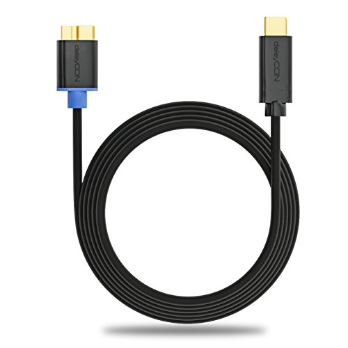 deleyCON 3m USB Kabel / Stecker Typ 3.1 / C auf micro USB / USB 3.0 Speed 5 Gbit/s / Ladekabel Datenkabel / für z.B. Smartphone / Tablet / Notebook / Ladegerät – Schwarz - 4