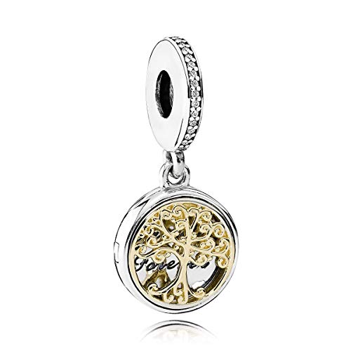 Familia raíces Dangle Charm, claro CZ Plata de Ley 925 Charms Pandora Europea pulseras compatible