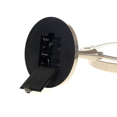 HIMRY® Slim LED Stand 8 Zoll KosmetikSpiegel mit Touch-Funktion, 10x Vergrößerung , Batteriebetrieben oder mit EU-Stecker, beleuchtedte Standspiegel Kosmetikspiegel Tischspiegel, Make-Up, Rasieren, Badezimmer Spiegel, Spiegel 360 ° drehbar, doppelseitigen Standard und 10 Fach Vergrößerung, KXD3140-10x - 8