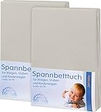 Julius Zöllner Spannbettlaken 2er-Pack Single-Jersey taupe/taupe Größe 60x120 cm - 70x140 cm
