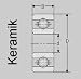 Produktbild Keramik Kugellager 608 ZZ/C, 8x22x7, 608 ZZ/C