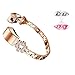 Price comparison product image Sansee Fashion Stainless Steel Watch Bracelet Band Strap For Fitbit Alta HR/Fitbit Alta (Rose Gold)