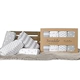 Pucktücher aus Musselin 4er-Pack – Große Musselin-Puckdecken von CuddleBug, 120 cm x 120 cm – Beste Musselindecken aus weicher Baumwolle – Bestes Geschenk für werdende Eltern – Ideal fürs Kinderbett – Für Mädchen oder Jungen – 4 niedliche Motive – Garantie auf Lebenszeit! - 2