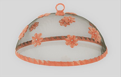 Fliegenhaube "Flower" mint oder orange Abdeckhaube Blüten Fliegenschutz Mückenschutz Obsthaube Speisehaube (Orange)