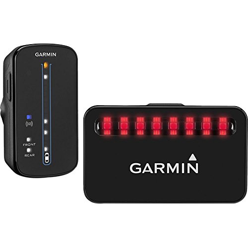 Garmin Varia - Pack con radar (detector de vehículos próximos) y unidad de visualización para bicicleta (2 modos, 15 lúmenes) color negro